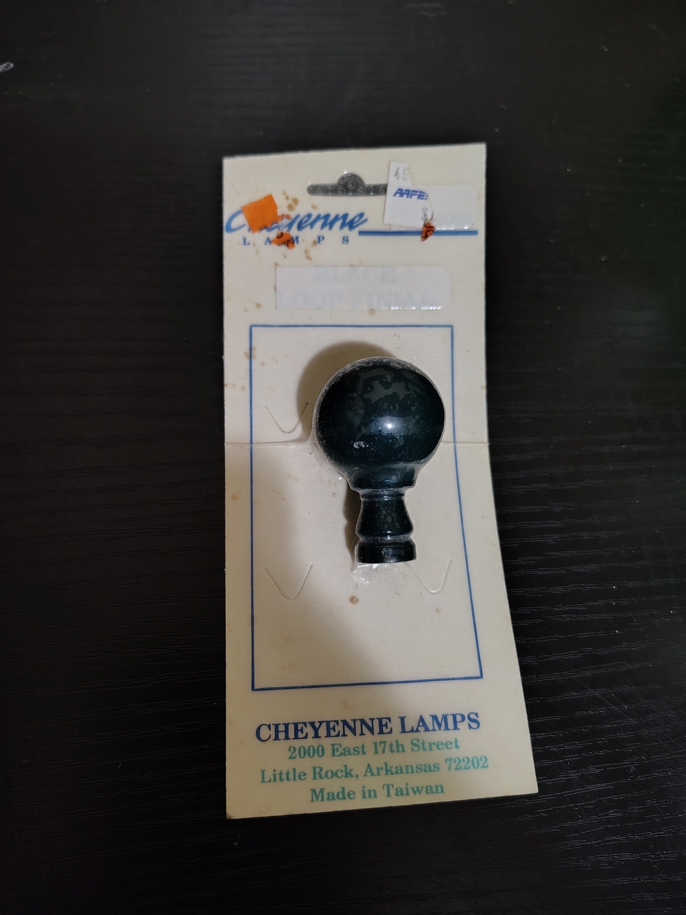 Cheyenne Lamps Black Ceramic Finial - Classic Round Top